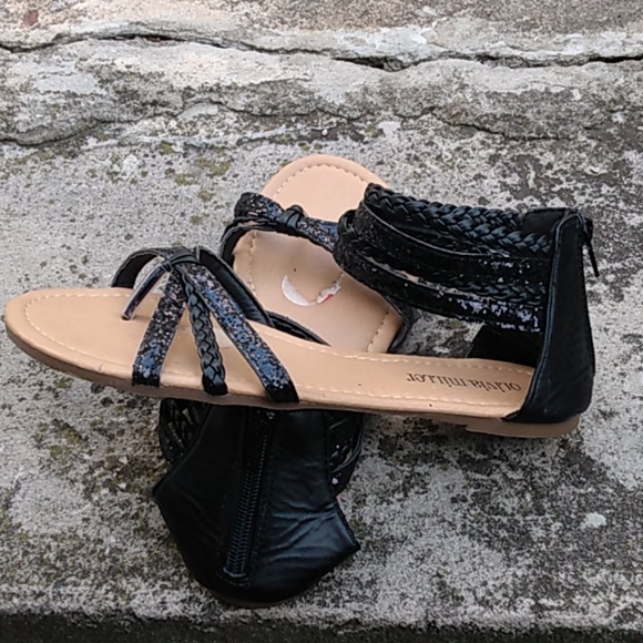 Cute Black Glitter Strap Sandals 3 for 25 sale - Picture 8 of 11
